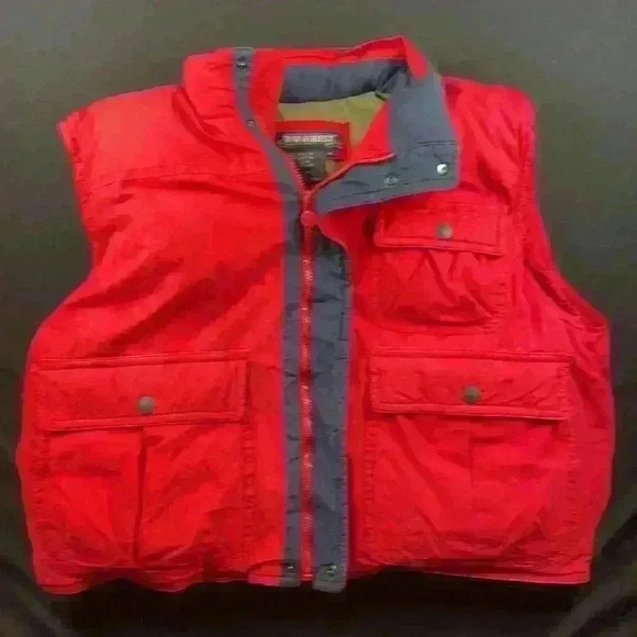 Vintage Rain Forest men’s down utility vest with 4 pockets, attached hood XLarge - Picture 5 of 12